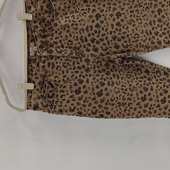 Tru Luxe Jeans Size 12 Animal Printed Hi Waisted Straight Jean with Inseam Slit - Picture 3 of 13